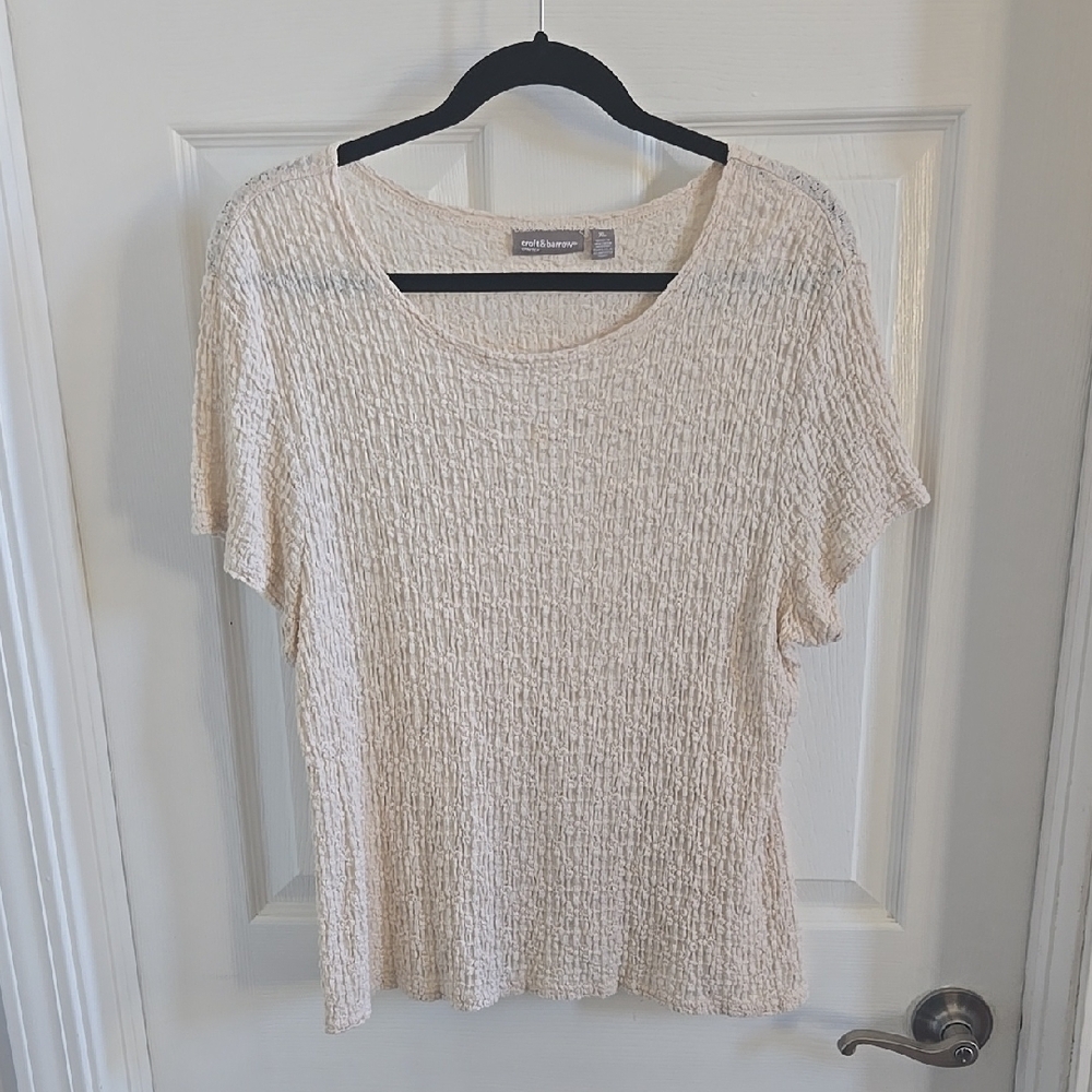 Women's Cream Textured Top Size XL